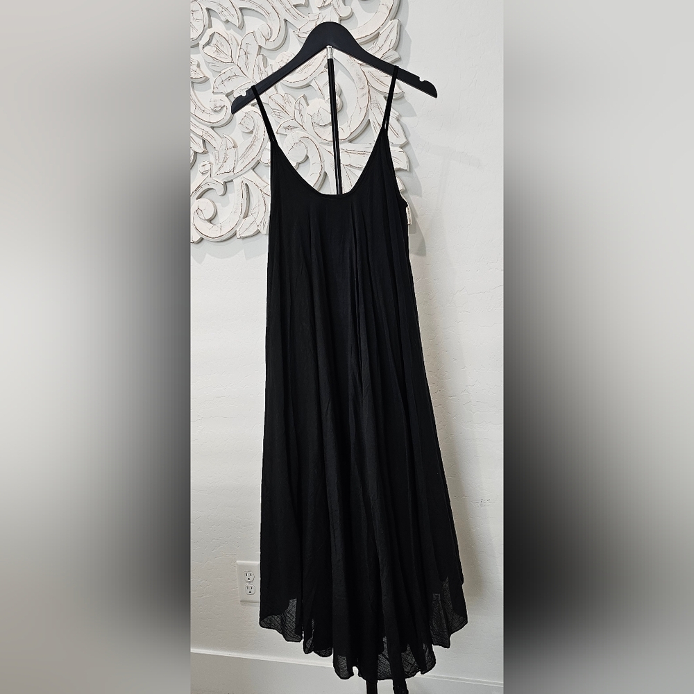 M Made In Italy Black 2 piece Midi Dress. Relaxed & Layered Womens Sz Medium NWT - Picture 4 of 11